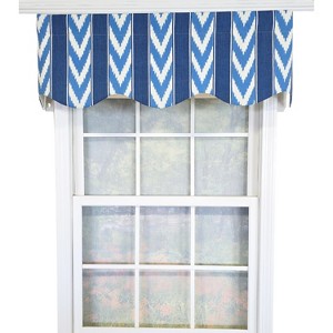 RLF Home 100% Cotton Sonar Provance  Fully lined Windows Rod Pocket Valance 50" x 15"  Blue - 1 of 4