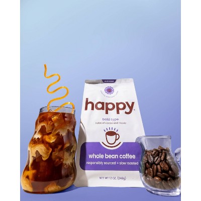 Happy Dark Roast Whole Bean Coffee - 12oz