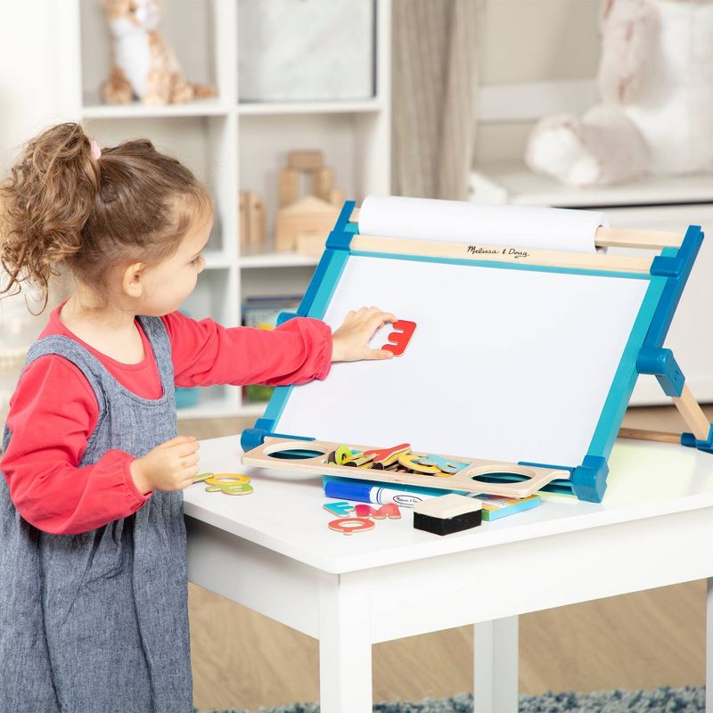 Melissa &#38; Doug Double-Sided Magnetic Tabletop Art Easel - Dry-Erase Board and Chalkboard, 3 of 13