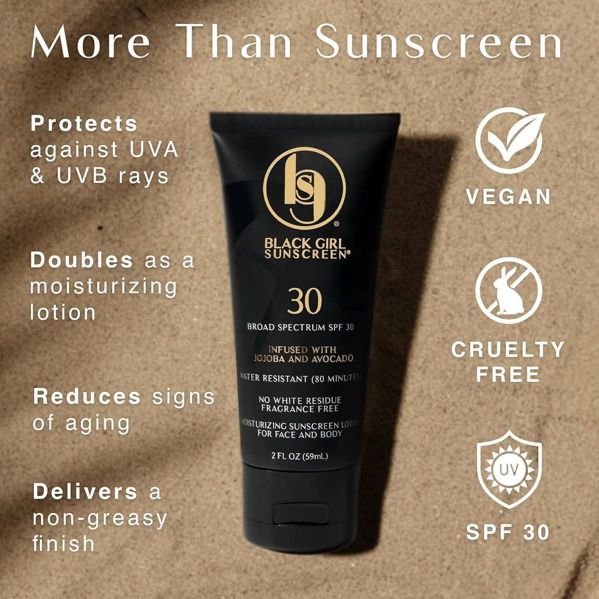 Black Girl Sunscreen Broad Spectrum Infused with Jojoba Oil - SPF 30 - 3 fl oz - thumbnail 2