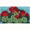 Homefires Geranium Garden Doormat, 22" x 34" – Hand-Hooked Polyester Rug with Vibrant Red Geranium Design - 2 of 3