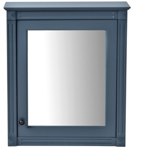 Vynxaria 24"x27" Blue Wall-Mounted Medicine Cabinet with Mirror and Adjustable Shelf - 1 of 4