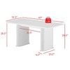 FUFU&GAGA Modern White Minimalist Dining Table with Decorative Pillar Legs - 4 of 4