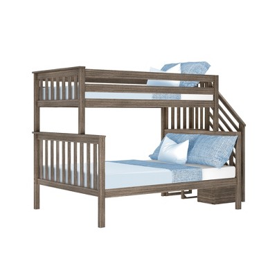 Max & Lily Twin Over Full Staircase Bunk Bed, Clay : Target