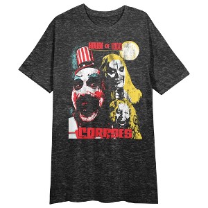 House of 1,000 Corpses Women's Black Heather Sleep Shirt - 1 of 2