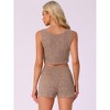 INSPIRE CHIC Women's Ribbed Knit Casual Crop Tank Top with Shorts Sleeveless Pajama Sets - 4 of 4