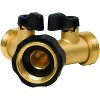 Gilmour Brass Threaded Male Y-Hose Connector with Shut Offs - image 2 of 4