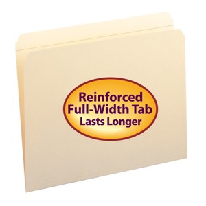Smead File Folder, Reinforced Straight-Cut Tab, Letter Size, Manila, 100 Per Box (10310) - 1 of 4