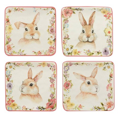 Set of 4 Easter Garden Assorted Canape Dining Plates - Certified International