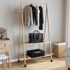 vidaXL Bamboo Coat Rack with Shelves and Wheels 96 x 45.5 x 155.5 cm - 3 of 4