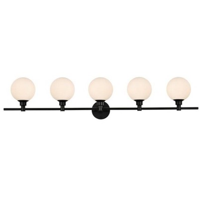 Elegant Lighting Cordelia 5 light Black and frosted white Bath Sconce