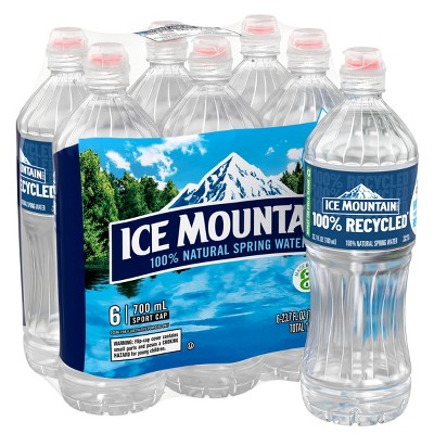 Ice Mountain Brand 100% Natural Spring Water - 6pk 23.7 Fl Oz Sport Cap 