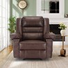 SKRAN Breathable Leather Massage Recliner Chair with Heat, Lazy Sofa Chair, Manual Reclining Sofa with 2 Side Pockets for Living room, Bedroom - 3 of 4