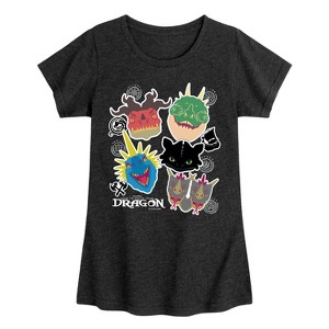 Girls' - How to Train Your Dragon - Dragons Fitted Short Sleeve Graphic T-Shirt - 1 of 3