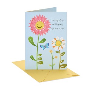 Thinking of You Card Feel Better: Carlton Cards, Floral Botanical Design, Vertical Fold, Multicolored, 6.75" x 4.625" - 1 of 4