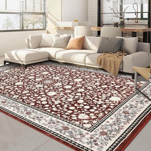 Fulvari Washable Area Rugs for Living Room,Vintage Rugs for Bedroom,Soft Low Pile Area Rug with Rubber Backing for Home Office - 1 of 4