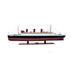 Old Modern Handicrafts Queen Mary Cruise Ship Model 40 Inch Handcrafted with Deck Details and Brass Fittings - 1 of 4