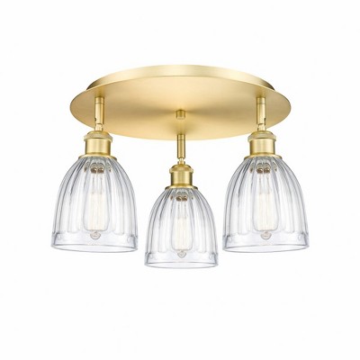 Brookfield - 3 Light Flush Mount In Art Deco Style-9.5 Inches Tall and 17.5 Inches Wide