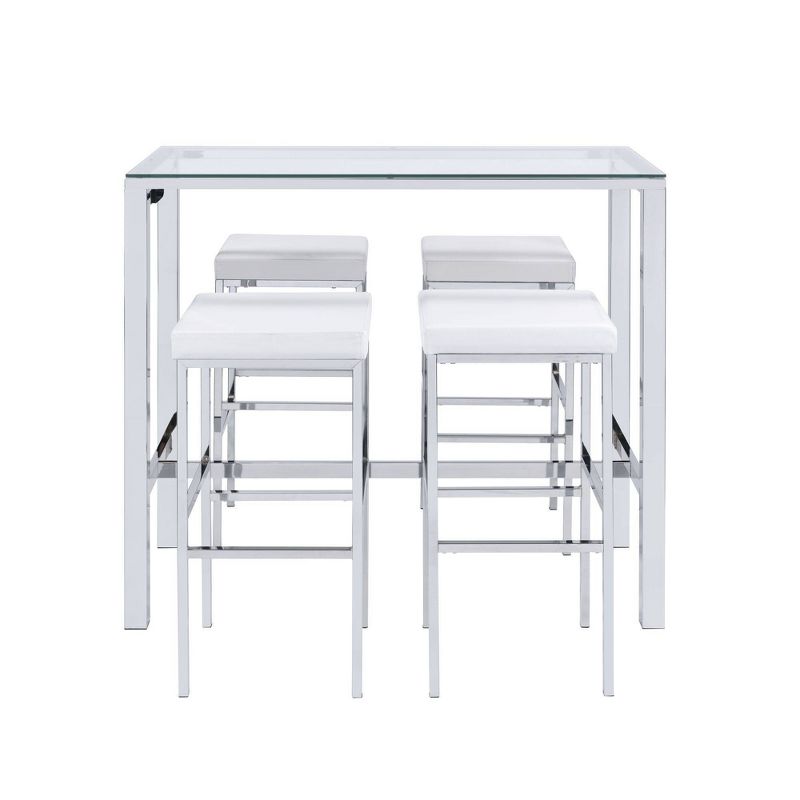 Lori Multipurpose Bar Dining Table Set White/Chrome - Picket House Furnishings, 3 of 17