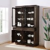 Crosley 78" Stanton 2pc Glass Door Kitchen Storage Pantry Cabinet Set Coffee: Traditional Style, MDF Wood Veneer, 10 Shelves - 4 of 4