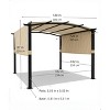Outdoor Patio Pergola Arched Metal Gazebo with Retractable Canopy Waterproof Sun Shade for Garden Lawn Backyards - 3 of 4
