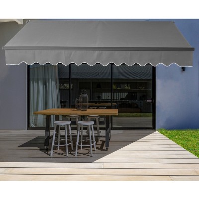 ALEKO 10 x 8 feet Motorized Black Frame Retractable Home Patio Canopy Awning 10'x8'
