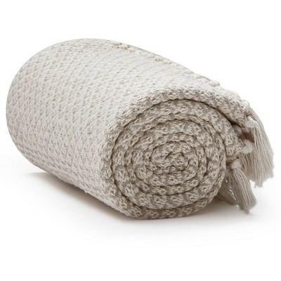 Americanflat 100% Cotton Throw Blanket - 50x60 - Neutral Lightweight Cozy Soft Throws for Bed, Sofa, or Chair. Available in a variety of Colorss