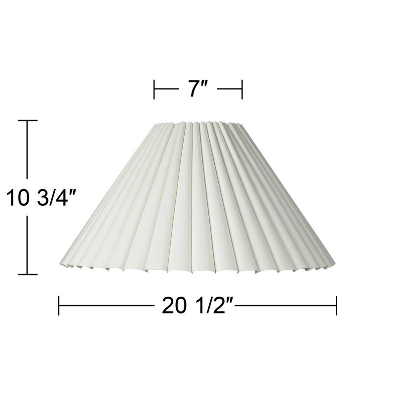 Springcrest Collection 7" Top x 20 1/2" Bottom x 10 3/4" High x 12 1/2" Slant Lamp Shade Replacement Large White Empire Box Pleat Spider Harp Finial, 5 of 8