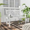 Outsunny 43.25" Outdoor Garden Bench, Wooden Bench, Poplar Slatted Frame Furniture for Patio, Park, Porch, Lawn, Yard, Deck - 2 of 4