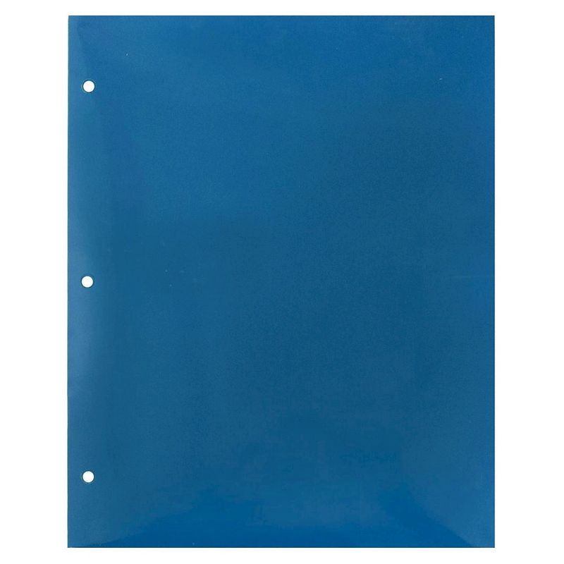 JAM 6pk 3 Hole Punch 2 Pocket Glossy Paper Folder - Blue, 5 of 6