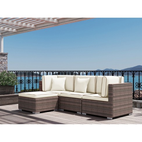 Burruss patio sectional outlet with cushions