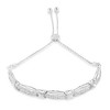 Haus of Brilliance Round-Cut Diamond X & Tapered Bar Miracle-Set Bolo Bracelet - Silver - 2 of 4