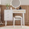 Vanity Desk Boho with Charging Station and Rattan Drawer for Bedroom 39in Wide-3irtyhousy - 2 of 4