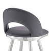 Sapphtopaz 1PC Modern Swivel Bar Stools with PU Upholstered Adjustable High Chair with Footrest&Curved Back Barstools for Kitchen Island - 2 of 4