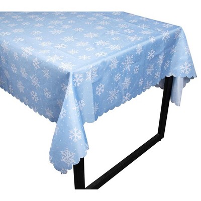 Juvale 2 Pack Christmas Blue Snowflake Dining Tablecloth Table Cover, Holiday Party Decor, 84 x 54 in