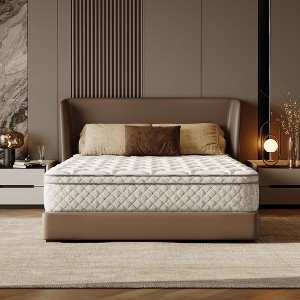QingMoon Mattress, 12 Inch Hybrid Mattress in a Box, with Memory Foam and Pocket Spring for Pressure Relief, Comfort Sleep, Zoned Support - 1 of 4