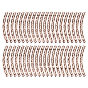 Unique Bargains Texture Plating Brass Craft DIY Curved Tube Beads 40 Pcs - 1 of 4