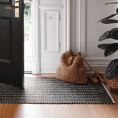 2&#39;x7&#39; Hand Woven Cotton/Wool Runner Black - Threshold&#8482;_3