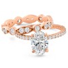 Pompeii3 2 3/4Ct Oval Diamond Engagement Wedding Ring Set Rose Gold Lab Created - Size 6 - 2 of 4