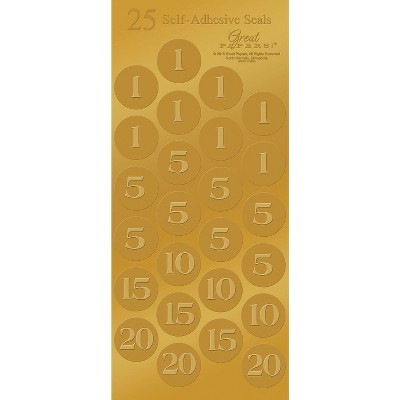 Great Papers! Number Foil seals Gold 50/Pack (2015114PK2)