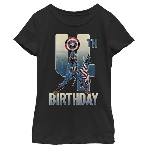 Girl's Marvel Captain America 4th Birthday T-Shirt - 1 of 3