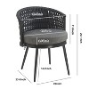 Christopher Knight Home Laville Modern Outdoor Handwoven Rope Dining Chairs with Cushions (Set of 4) - 3 of 4