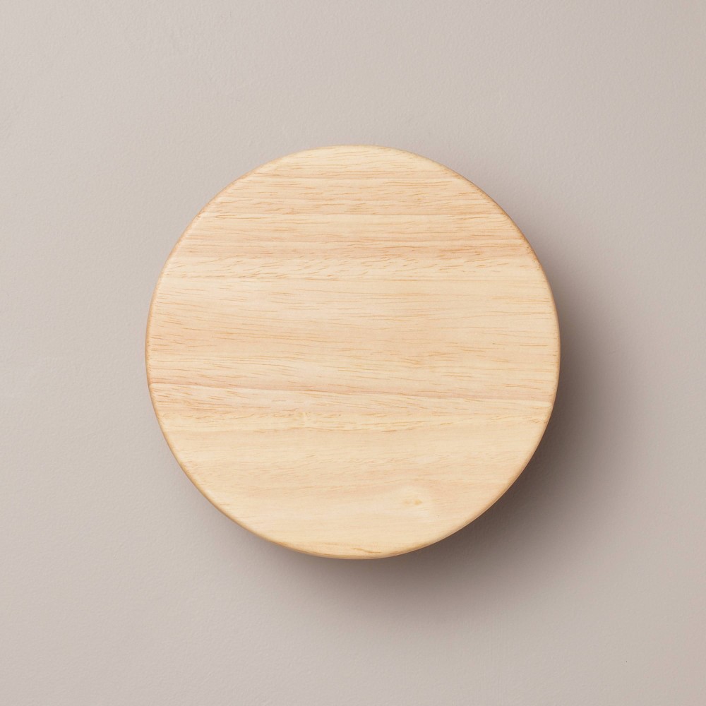 Photos - Serving Pieces 7" Round Footed Wood Serving Stand Natural - Hearth & Hand™ with Magnolia