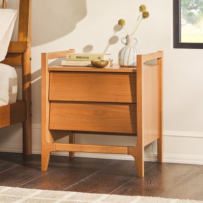 NicBex Nightstand with Drawers,1pc Side Table with Wood Frame,bedside Table for Bedroom,Living Room,Brown/Black/White/Gray