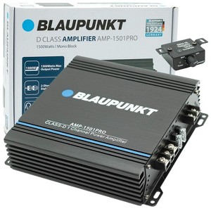 BLAUPUNKT 1501PRO Car Audio Monoblock 1 Channel 2 Ohm Stable Amp Amplifier 1500 Watts Max | Slim and Compact - 1 of 4