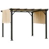 Outsunny Outdoor Retractable Pergola Canopy with Sun Shade Unique Design Canopy Patio Metal Shelter for Garden Porch Beach - 4 of 4