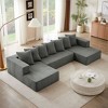 Chenille Sectional Sofa Set with Plush Seating and Fixed Cushions for Versatile Use in Living Room, Bedroom, and Office - 2 of 3