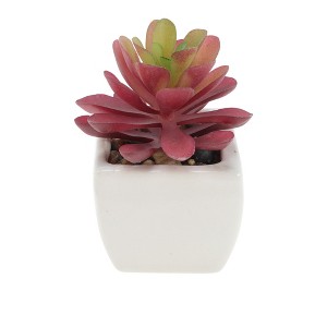 Unique Bargains Artificial Plants Ceramic Pot Plastic 2.01"x2.01"x2.95" 1 Pc - 1 of 4