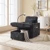 Storage Chaise Lounge Upholstered Accent Chair Lazy Single Sofa Couch Leisure Chair with Phone Stand, Pillow, Side Pocket, Bottom Storage - ModernLuxe - 2 of 4