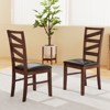 Tangkula Dining Chairs Set of 2 Rubber Wood Legs Faux Leather Upholstered Seat Armless - 3 of 4